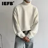 IEFB Men's Autumn And Winter White Turtleneck Sweater Trendy Male Korean Trend Ins Loose Knitwear Casual Pulloer Tops 9Y9469 211221