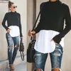 Hot sale-2021 Spring Autumn Womens Designer Panelled Sweaters Fashion Crew Neck Tops with Button Female Sexy Pullover Knits Clothing