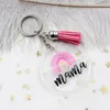 Mama Round Acryl Sleutelhanger Hanger Tassel Sleutelhanger Bagage Decoratieve Sleutelhanger Sleutelhanger Moederdag Gift