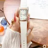 Fashion Watches Women Girl Rectangle Color Matching Style Leather Strap Wrist Watch TC01337e