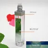 50st 7ml LED Light Silver Cosmetic Lipstick Container Makeup Tool Plast Square Concealer Bottle Lip Gloss Tube med spegel