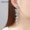 Mecresh Bridal Jewelry Wedding Accessories Crystal Color Jewelry Sets Leaf Earrings Bracelet for Women SL0EH282 201222