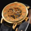 FORSINING Top Mens Watch رجال الرياضة على مدار الساعة الذكور الأعمال الهيكل العظمي ساعات اليد الرياح الساعات الميكانيكية Gift1