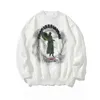 거리 트렌드 느슨한 커플 라운드 넥 풀오버 스웨터 하라주쿠 번개 동상 인쇄 캐주얼 유행 대형 여성 220105
