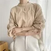 Women's Sweaters Autumn Winter Women 2022 Plain Solid Knitted Korean Style Oversize Pullovers Casual Knitwear Pink Tops Sweater1