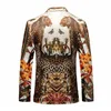 Vaguelette Luxury Leopard Pattern Slim Fit Blazer Masculino Spring Mens Blazer Jacket Eleganti giacche da sposa per feste 201104