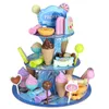 Kinder Süßigkeiten Eis Tablett Dessert Rack Set Pretend Play Spielzeug Kinder Mädchen DIY Geburtstag Kuchen Küche Spielzeug mit Box Geburtstagsgeschenke LJ201009