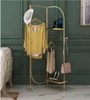 Klädaffär Display Rack Barn Möbel Ljus Lyx Simple Modern Coat Racks Järn Konst Sovrum Golv Hängande Hängväska Tyghylla