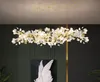 Moderne takken kroonluchters lamp licht met porselein bladeren interieur home decor luxe kroonluchter verlichting ophanging opknoping