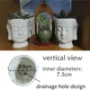 Tête Planteur Zen Pot de fleur en céramique blanche pour plantes succulentes Bouddha Visage Statue Fengshui Figurines Home Garden Decor Y200709