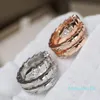 quality ring luxury jewelry ladies diamonds 18K gold plated designer official reproductions highest counter quality couple rings5286489