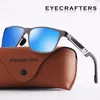 Sonnenbrille Eyecrafters Designer Herren Aluminium Polarisiert Retro Vintage Quadratische Brillen Herren Fahren Verspiegelte Sonnenbrille SilvBla