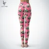 Nouvelles femmes Leggings roses Mode haute élasticité Pantalons de remise en forme Taille moyenne Double côté Brossé Lait Soie Licorne Chien Leggings 201202