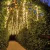 24m LED 고드름 끈 조명 정원 나무 장식 크리스마스 요정 조명 화환 야외 파티 안뜰 거리 장식 Y200603901022247616987
