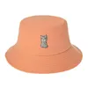 Foxmother New Fashion Cute Black Pink Orange White Animal Cat Mönster Fiske CAPS Gorras Casquette Bob Bucket Hats For Women8083220