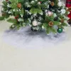 Christmas Decorations Durable 80cm Tree Skirt Lace Xmas Pleated Mat Home Year Decoration Garden Supplies1