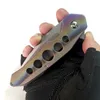 Limited Customization Version Folding Knife Real M390 Blade Fashionable Color Titanium Handle Tactical Camping Hunting Knives Outdoor Tools Perfect Pocket EDC