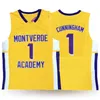 Custom Cade Cunningham 1 # Montverde Academ Basketball Jersey Cousu Noir Gris Jaune Chemise Taille S-4XL N'importe quel nom et numéro Maillots de qualité supérieure