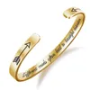 Manschette Armbänder Armreifen aus Edelstahl graviert personalisierte Schriftzübung Armband Titanmaterial für Frauen und Männer Geschenk E270W