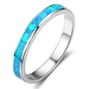 Wedding ringen prachtige witte / blauw vuur opaal ring eenvoudige verloving voor man vrouw mode cadeau wynn22