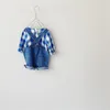 Осень Baby Boy одежда набор детские плед с длинным рукавом рубашки и малыш дети джинсовые комбинезоны детская одежда детская одежда LJ201223