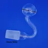 Clear Glass Bend Curve Oil Burner Pipe Nail Burning Water 10mm 14mm 18mm Male Female 1.2 inch Ball banger bowl bong