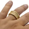 Mens Hip Hop Gold Rings Jewelry New Fashion Gemstone Simulation Diamond Iced Out Rings For Men2123860