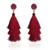 Line Tassel Layered Earrings Stud Statement Big Dangle Drop Ear Rings for Women Fashion Jewelry Gift Will and Sandy