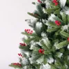 米国在庫住宅装飾お祝いパーティー雪が群がったクリスマスツリー7.5ftの人工的な蝶番の木の木の白い現実的なヒンジの木