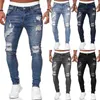 Jeans da uomo Jeans strappati alla moda Jeans lunghi in denim Pantaloni casual da uomo Skinny Jean Pantaloni a matita vintage lavati di alta qualità 5 Colora Taglia S-3XL