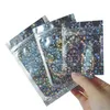 Resealable Smell Proof Bags Foil Pouch Bag Flat Mylar Bag For Party Favor Food Storage Holographic Color With Glitter Star