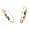 Rainbow Fashion Women hoop Earring Latest New Design Safety Pin Shape Ear Wire Gold Plated Trendy Gorgeous Women Jewelry