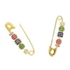 Rainbow Fashion Women Hoop Earring de senaste nya designen Safety Pin Shape Ear Wire Gold Plated Trendy Gorgeous Women Jewelry313Q