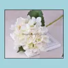 18色人工的なアジサイの花の偽のシルクシングルの本物の触られた結婚式のセンターピースのためのハジエアの水白アジサイ党の装飾的なドロップデル