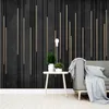 Custom 3D Wallpaper Black Marble Stripe Mural Modern Bedroom Living Room Sofa TV Background Wall Fresco Wallpapers Home Decor