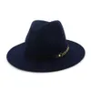 Vintage Mode Mannen Vrouwen Wol Jazz Fedora Hoeden Platte Bravel Panama Hat Cap Unisex Floppy Gambler Hat Party Formele GLB