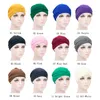 Mulheres Muçulmanas Hijab Tubo Turbante Underscarf Cauda Longa Bonnet Ninja Perda de Cabelo Headwear Envoltório Plissado Chemo Hat Beanie Beanie Caps Islâmicos