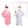 Kids Toys Doctor Nurse Set for Children Atmon Funder Games Girls Boys Play Wood Cosplay Dentist Medicine Box Cloth Bag LJ201214
