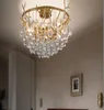 Copper Modern Chandelier Lighting LED Glass Waterdrop Flush Mount Luxury Ceiling Lamp Art Deco Living Room Bedroom Dining Table