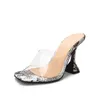 Zapatos de vestir Mujer Stiletto Tobillo Correa Gladiador Sandalias transparentes Sexy Talla grande Fiesta de boda de verano Tacones altos 220303