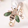 Crystal bee brooch gold honeybee safety pin corsage scarf buckle dress suit top brooches women men fashion jewelry will and sandy gift