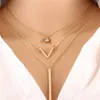 Pretty Choker Collier Necklaces Women Fashionable Multi-layer Chain Necklace Gold Plated Summer Charms Choker Necklace for Women Jewelry