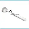 Coffee Scoops Coffeeware Kitchen Dining & Bar Home Garden Tea Honey Scoop Drink Adorable Stainless Steel Curved Twisted Handle Spoon U Jam