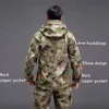 Ordu Kamuflaj Airsoft Ceket Erkekler Askeri Taktik Ceket Kış Su Geçirmez Softshell Ceket Rüzgarlık Avı Giysileri 201114