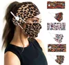 Vrouwen hoofdband en gezichtsmasker set Valentijnsdag geschenken luipaard print haaraccessoires hoofdband met maskers knop voor sport yoga