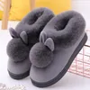 Donne Slipisti inverno Orecchie di coniglio pelosa per le pantofole per interni pannelli per calzature morbide calzature Zapatos de Mujer #A20 X1020