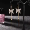 Diamant zircone papillon gland boucles d'oreilles mode designer de luxe clip circulaire sur boucles d'oreilles bijoux pour femme filles cadeaux s925 argent 309K