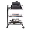 WACO 3-TIER ROLLING Utility Cart Storage Küchenregale Multifunktions, Metall-Mesh-Speisearmkörbe, mit abschließbaren Rädern, (schwarz)
