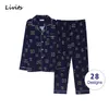 Ensembles de pyjamas pour hommes pyjamas en coton vêtements de nuit vêtements de nuit pour hommes à manches longues imprimé rayé décontracté LJ201113