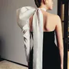 STAPLUKLAR Giysiler Boeknot Kadınlar Abiye Seksi Straplez Backless Yarık Halter Elbise Siyah Sleveless